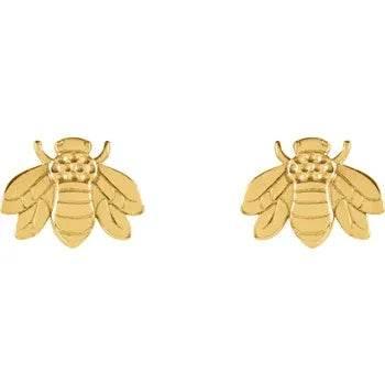 14K Yellow Bumblebee Earrings - Bright Stone Jewelers
