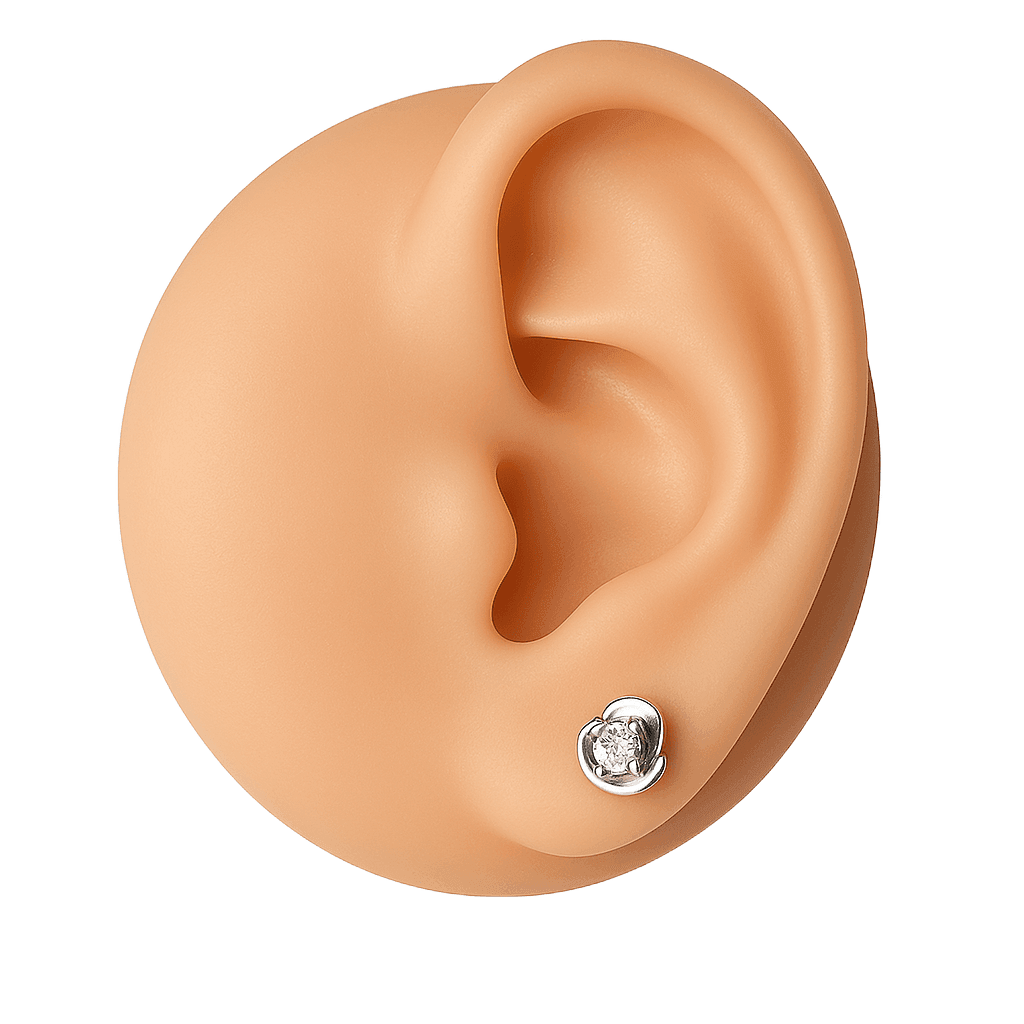 Sterling Silver Rose Clear CZ Earrings - Bright Stone Jewelers