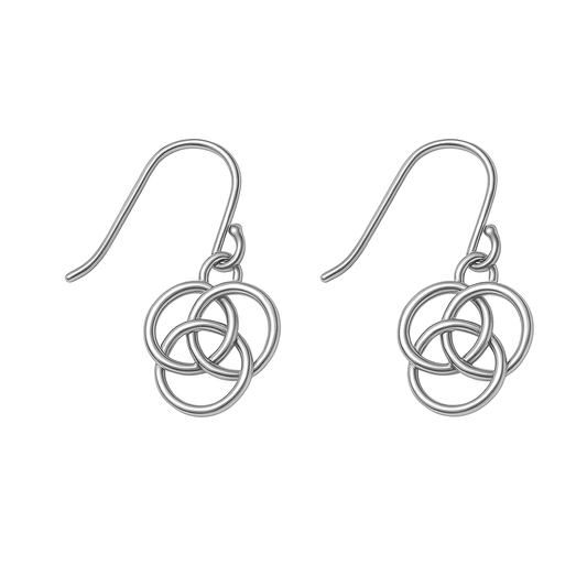 Sterling Silver Celtic Triquetra Hook Earrings - Bright Stone Jewelers