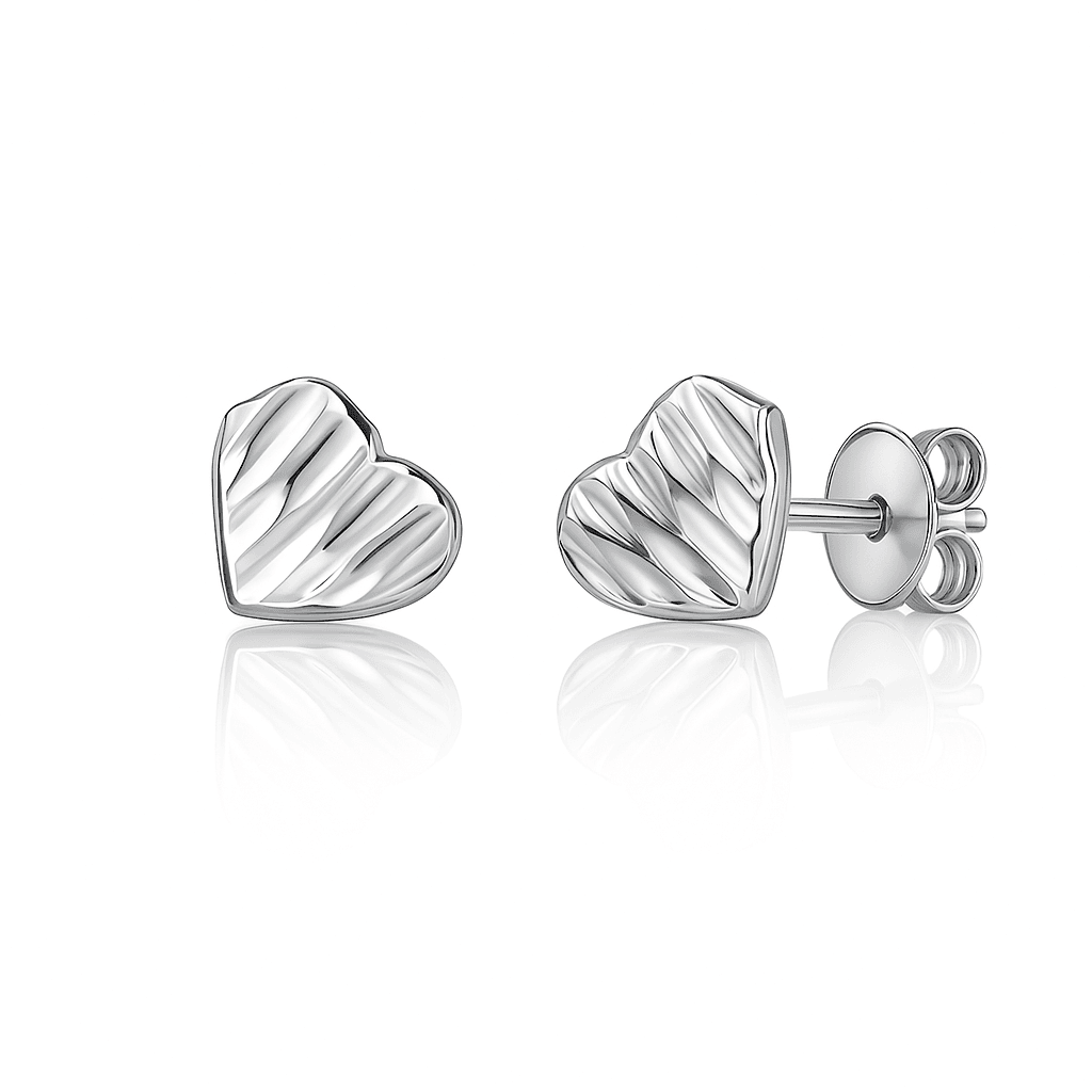 Sterling Silver Heart Stud Earrings - Bright Stone Jewelers