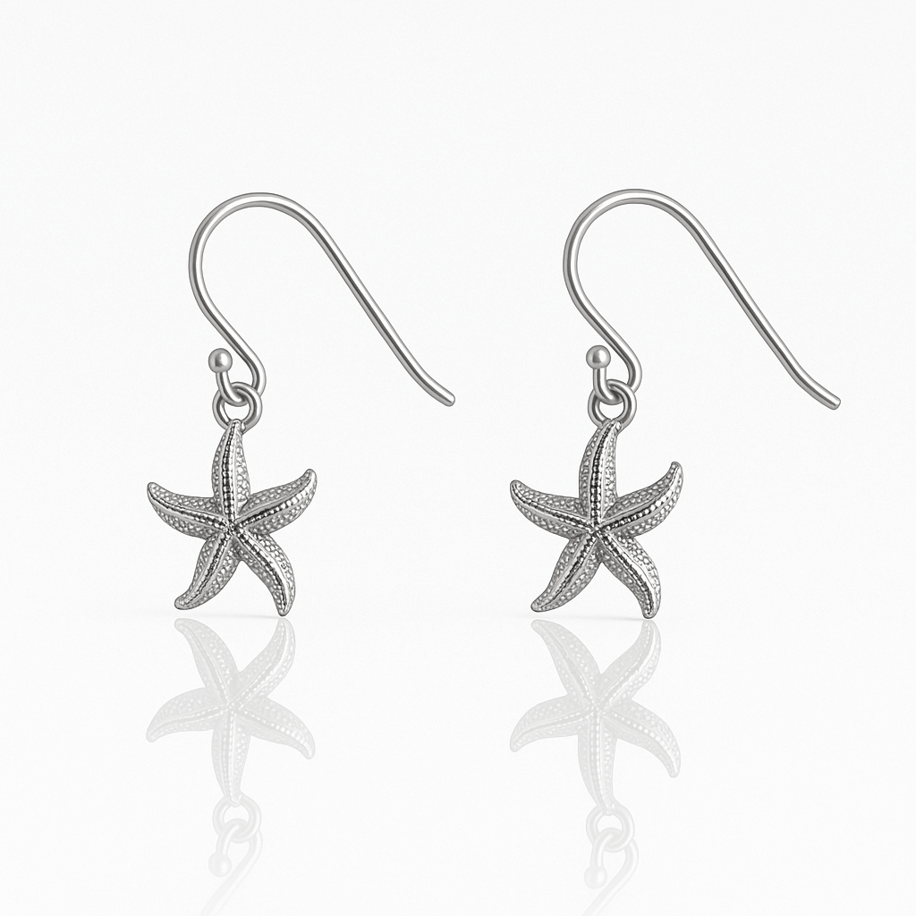 Sterling Silver Starfish Hook Earrings - Bright Stone Jewelers