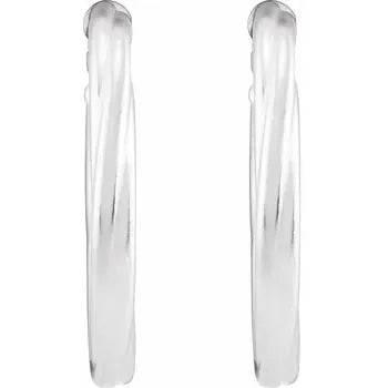 Sterling Silver Twisted Tube 20 mm Hoop Earrings - Bright Stone Jewelers