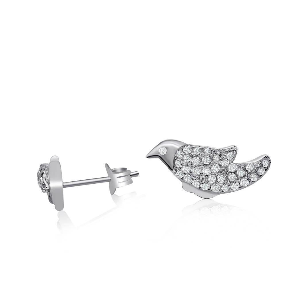 Sterling Silver Robin Garnet CZ Earrings - Bright Stone Jewelers