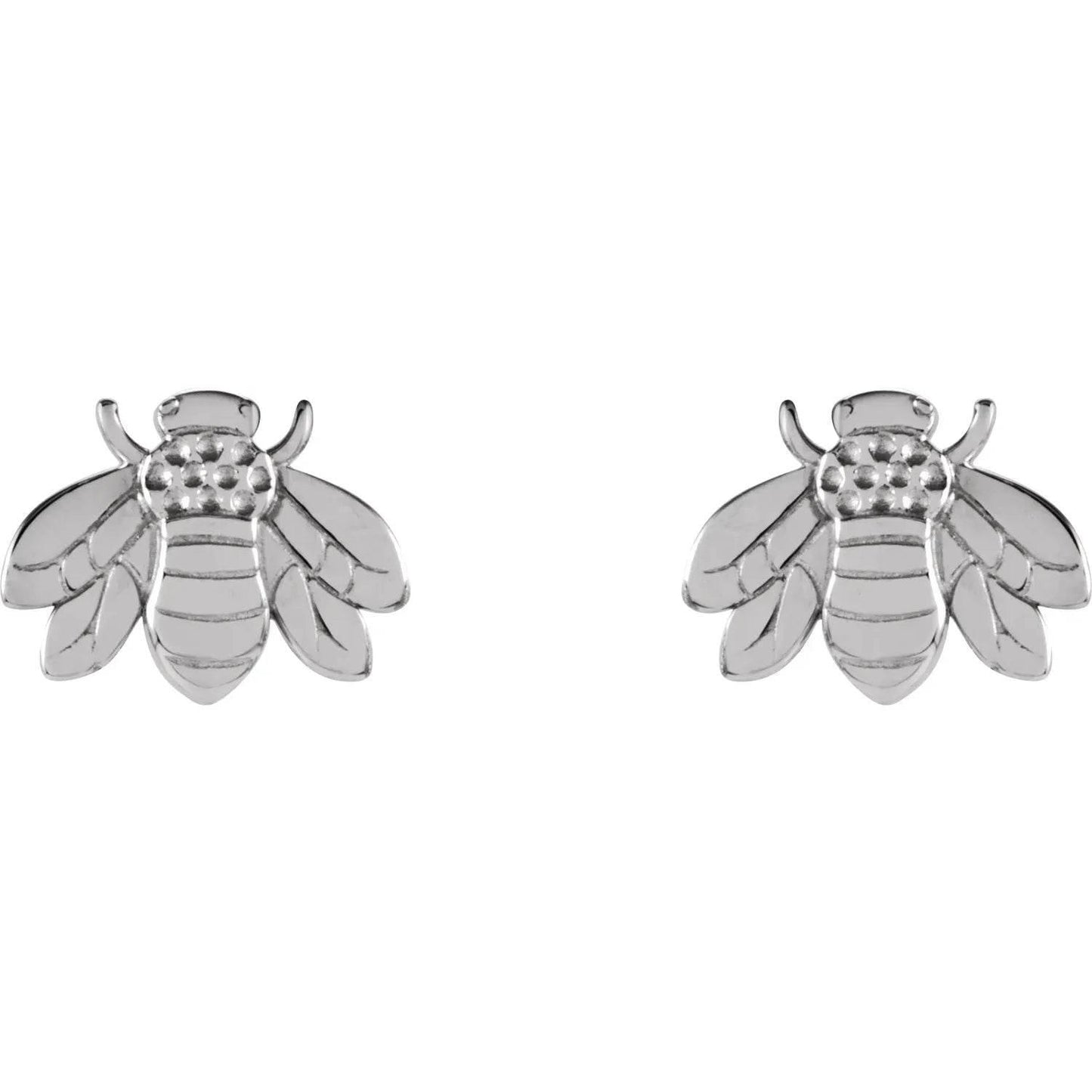 14K White Bumblebee Earrings - Bright Stone Jewelers