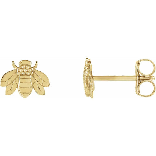14K Yellow Bumblebee Earrings - Bright Stone Jewelers