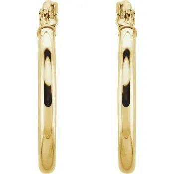 14K Yellow Tube 20 mm Hoop Earrings - Bright Stone Jewelers