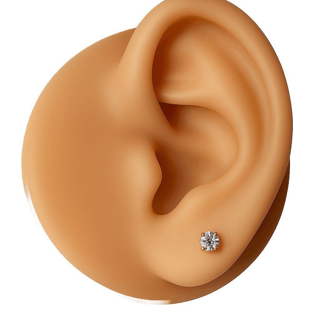 .5 ct Solid 14K Yellow Gold 4mm Round Cut Clear CZ Earrings - Bright Stone Jewelers