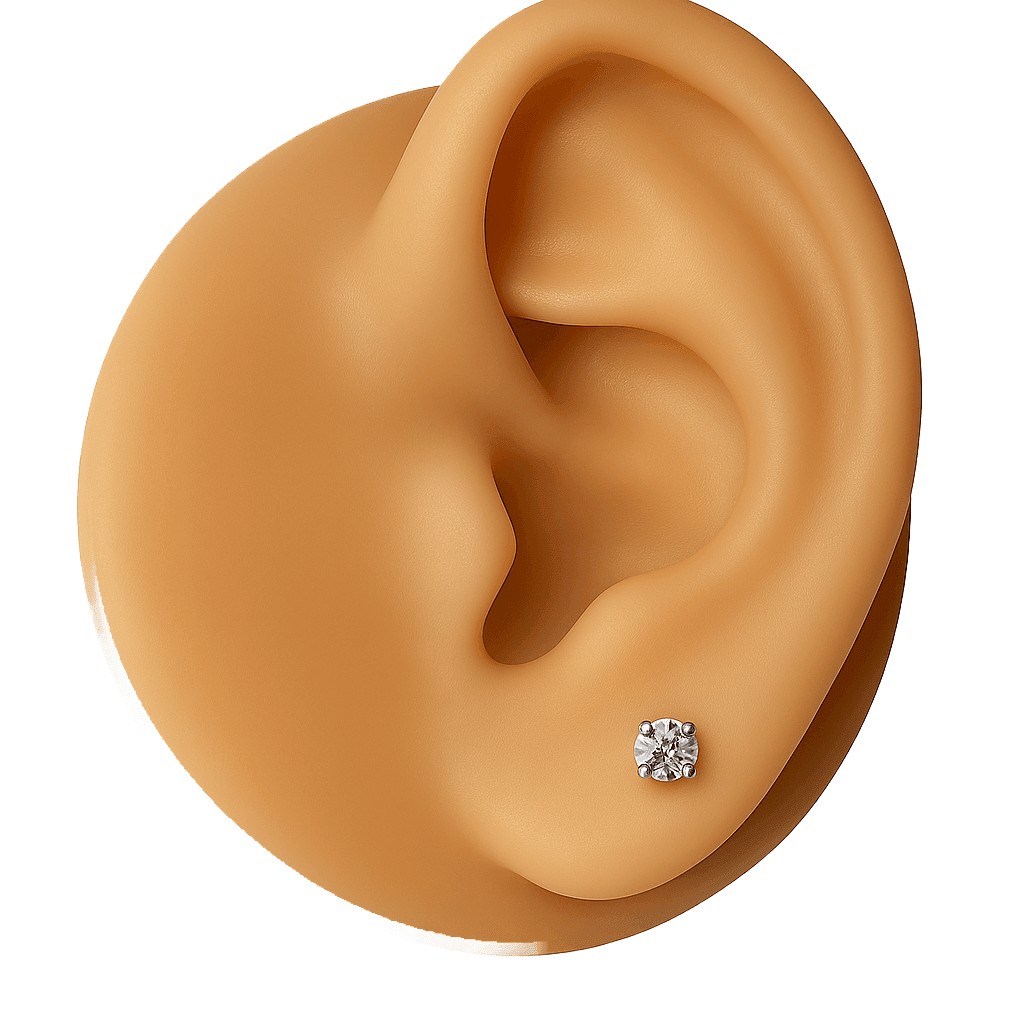 Solid 14K White Gold 4mm .5 ct Round Cut Clear CZ Earrings - Bright Stone Jewelers