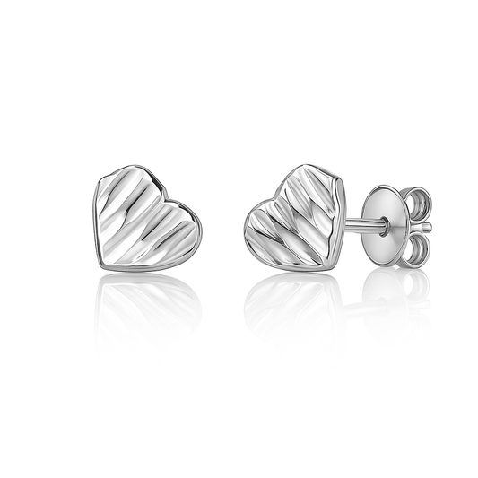Sterling Silver Heart Stud Earrings - Bright Stone Jewelers