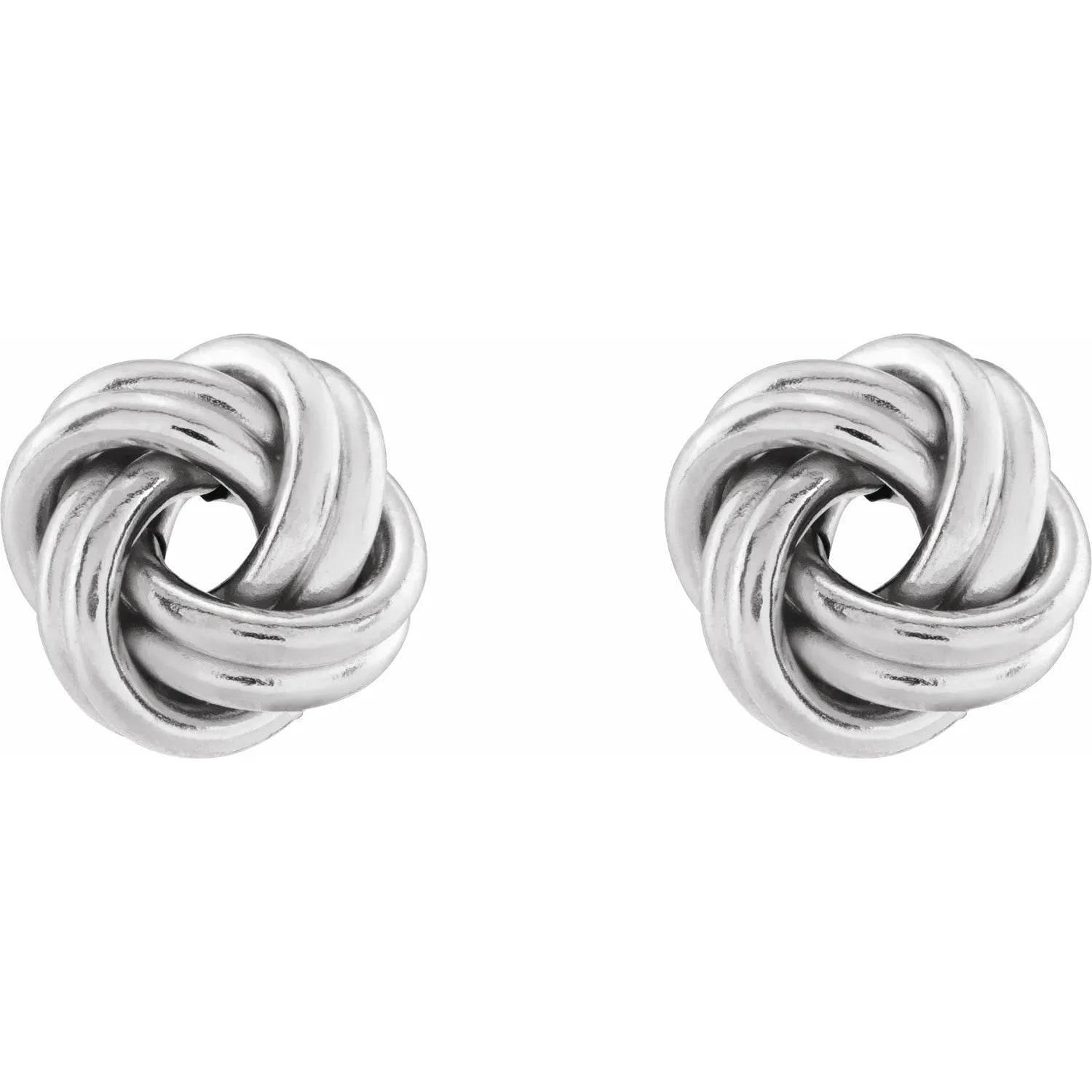 Sterling Silver 8 mm Knot Earrings - Bright Stone Jewelers