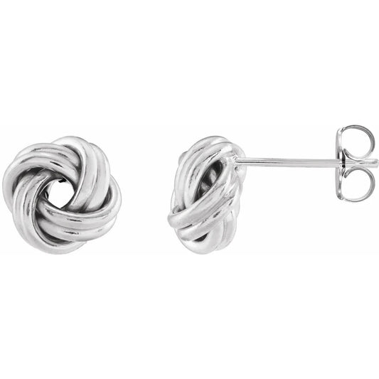 Sterling Silver 8 mm Knot Earrings - Bright Stone Jewelers
