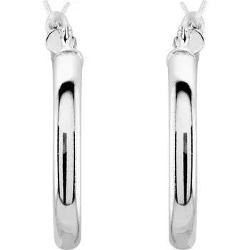 Sterling Silver Tube 20 mm Hoop Earrings - Bright Stone Jewelers
