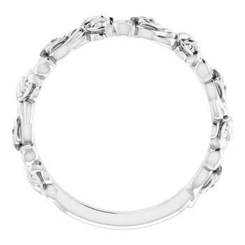 14K White Gold Rose Ring - Bright Stone Jewelers