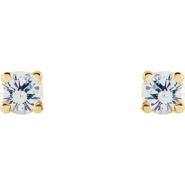 14K Yellow Gold 1/2 CTW Lab-Grown Diamond Earrings 4mm - Bright Stone Jewelers