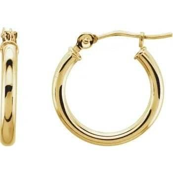 14K Yellow Gold 15mm Hoop Earrings - Bright Stone Jewelers