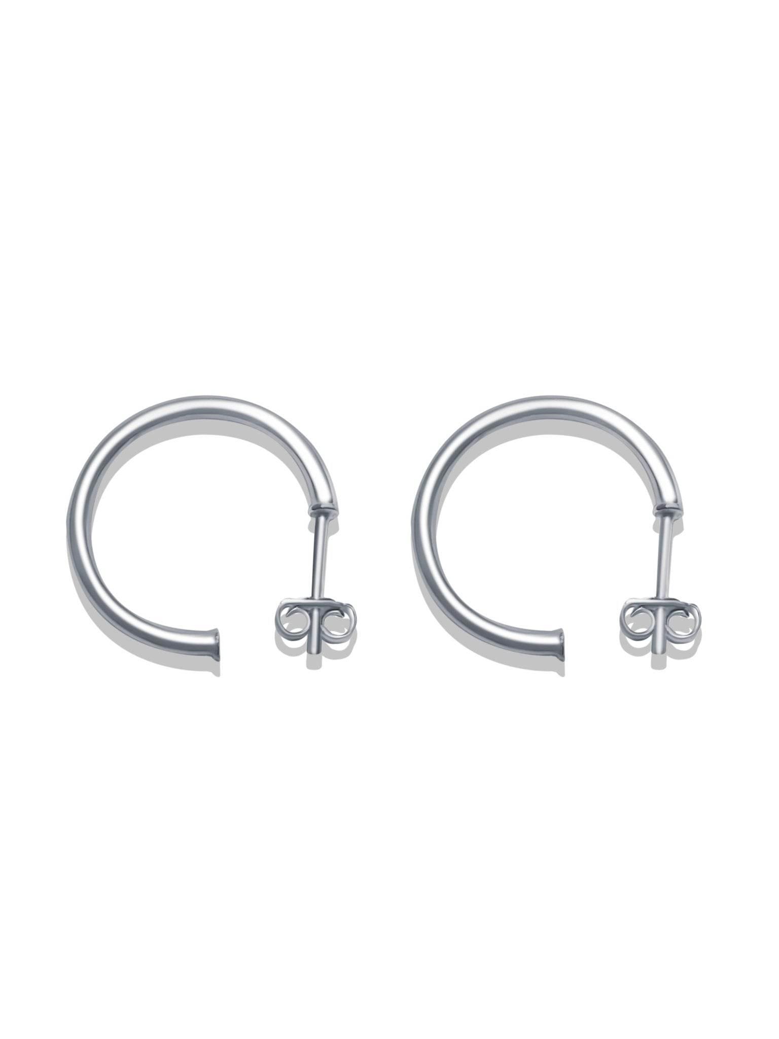 Sterling Silver 19mm x 2mm Hoop Earrings - Bright Stone Jewelers